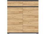 Schuhschrank, Anthrazit, Eiche, Kunststoff, 8 Fächer, 2 Schublade(n) Schubladen, 96x103x40 cm, Made in Germany, Beimöbel erhältlich, Garderobe, Schuhaufbewahrung, Schuhschränke