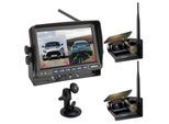 CARMATRIX Solar Rückfahrsystem 7" Monitor magnetische Rückfahrkamera mit Akku für Wohnmobil, LKW, Transporter