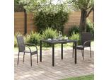vidaXL Stapelbare Gartenstühle 2 Stk. Poly Rattan Braun