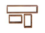 Mid.you Wandregalset , Sheeshamfarben , Holz , Sheesham , massiv , 80x20x15 cm , FSC MIX , hängend , Wohnzimmer, Regale, Wandregale