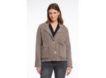 Bouclèjacke RINO & PELLE "SENA", Damen, Gr. L (40), grau (taupe), Bouclé, Obermaterial: 68% Polyamid, 24% Viskose, 8% Polyester, unifarben, regular fit taillenbedeckt, Jacken, mit Revers Kragen