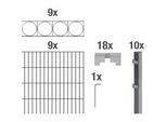Doppelstabmattenzaun ALBERTS "Oslo", grau (anthrazit), H:100cm, Stahl, Zaunelemente, anthrazit, Höhe: 100-160cm, Gesamtlänge: 10-20m, zum Einbetonieren