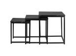 Mid.you Satztisch , Schwarz , Metall, Holzwerkstoff , 3-teilig , quadratisch , eckig , einfacher Aufbau , Wohnzimmer, Wohnzimmertische, Beistelltische