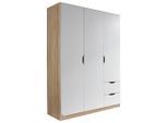 Rauch Möbel Drehtürenschrank Rauch Freising, Weiß, Sonoma Eiche, Holzwerkstoff, 4 Fächer, 2 Schublade(n) Schubladen, 136x197x54 cm, Blauer Engel, BQ - Bündnis für Qualität, Made in Germany, Schlafzimmer, Kleiderschränke, Drehtürenschränke