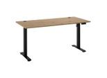 Carryhome Schreibtisch, Eiche Artisan, Holzwerkstoff, rechteckig, Flachrohr, 77x72-120x160 cm, höhenverstellbar, Kabeldurchlass, Memoryschalter, Arbeitszimmer, Schreibtische, Bürotische