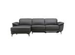 Xora Ecksofa, Schwarz, Metall, Kunststoff, Echtleder, Kombination Echtleder/Lederlook, Büffelleder, 3-Sitzer, L-Form, Ottomane links, 269x164 cm, seitenverkehrt erhältlich, Rücken echt, motorische Relaxfunktion, Wohnzimmer, Sofas & Couches, Wohnlandschaften, Ecksofas