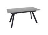 Novel Esstisch, Anthrazit, Schwarz, Metall, Keramik, rechteckig, eckig, 90x76x160-200 cm, ausziehbar, Esszimmer, Tische, Esstische, Esstische ausziehbar
