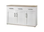 Xora Sideboard, Weiß, Lärche, Kunststoff, 3 Fächer, 3 Schublade(n) Schubladen, 140x88x45 cm, Made in EU, Wohnzimmer, Kommoden & Sideboards, Sideboards