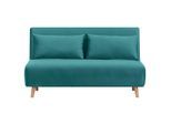 Carryhome Schlafsofa, Petrol, Holz, Kiefer, massiv, 2-Sitzer, Füllung: Schaumstoff, Polyester, 141x81x90 cm, Kinder- & Jugendzimmer, Jugendmöbel, Jugendsofas