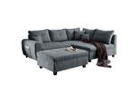 Mid.you Ecksofa, Anthrazit, Kunststoff, Ottomane rechts, L-Form, 248x176 cm, seitenverkehrt erhältlich, Rücken echt, Wohnzimmer, Sofas & Couches, Wohnlandschaften, Ecksofas