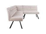 Livetastic Eckbank, Beige, Metall, Textil, 5-Sitzer, seitenverkehrt montierbar, L-Form, 176-214x68x88 cm, Esszimmer, Bänke, Eckbänke
