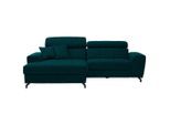 Carryhome Ecksofa, Petrol, Metall, 3-Sitzer, Füllung: Schaumstoff, Ottomane links, L-Form, 267x181 cm, Stoffauswahl, Liegefunktion, seitenverkehrt erhältlich, Rücken echt, Wohnzimmer, Sofas & Couches, Wohnlandschaften, Ecksofas
