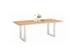 Carryhome Esstisch, Akazie, Holz, Metall, Akazie, vollmassiv, rechteckig, U-Form, 90x77x160 cm, Esszimmer, Tische, Esstische