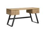 Venda Schreibtisch, Schwarz, Eiche, Metall, Holzwerkstoff, Holzoptik, 2 Schublade(n) Schubladen, rechteckig, Kufe, Flachrohr, 60x76x150 cm, Bsci, Stauraum, Arbeitszimmer, Schreibtische, Bürotische