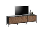 Hom`in Lowboard, Schwarz, Gold, Metall, 187.8x54x42 cm, Typenauswahl, stehend, Wohnzimmer, Wohnwände, Lowboards, Lowboards stehend