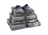 Tommy Hilfiger Frottierset Degree, Grau, Textil, 5-teilig, Uni, Badtextilien, Handtuch-Sets
