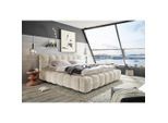 Mid.you Polsterbett, Beige, Kunststoff, gepolstertes Kopfteil, Schlafzimmer, Betten, Polsterbetten