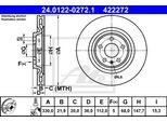 ATE Bremsensatz, Scheibenbremse 142023254 Hinterachse belüftet 330mm 21mm für VAG Porsche