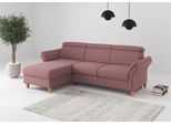 Ecksofa HOME AFFAIRE "Glendale, L-Form", aubergine, B:253cm H:84cm T:166cm, 100% Polyester, Sofas, Ecksofa, inkl. Kopfteilverstellung, wahlweise mit Vorziehsitz und Bettkasten