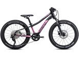Mountainbike GHOST "Lanao 20 Full Party" Gr. 25, schwarz (pink, schwarz), Fahrräder, Kinder, 25cm, 20 Zoll (50,80cm)