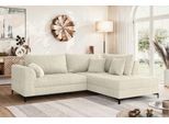 Ecksofa OTTO HOME "LEEVKE Design-Sofa mit Ottomane rechts/links bestellbar, Breite 232 cm", beige, B:232cm H:80cm T:190cm, 83% Polyester, 17% Nylon, Sofas, Ecksofa, in vielen modernen Farben erhältlich, belastbar bis 480 kg