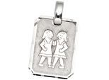 Sternzeichenanhänger JOBO "Anhänger Sternzeichen", silber 925, Schmuckanhänger, Damen, Zwilling, Silber 925 (Sterlingsilber), 925 Silber rhodiniert achteckig
