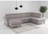 Wohnlandschaft HOME AFFAIRE "Glendale, U-Form", silber, B:321cm H:84cm T:193cm, 100% Polyester, Sofas, Wohnlandschaft, inkl. Kopfteilverstellung, wahlweise mit Vorziehsitz und Bettkasten