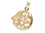 Sternzeichenanhänger JOBO "Anhänger Sternzeichen", gold (gelbgold 375), Schmuckanhänger, Damen, Schütze, Gelbgold 375, 375 Gold rund 14 mm