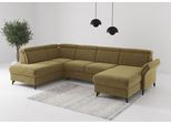 Wohnlandschaft SIT & MORE "Glendale, U-Form", olive, B:321cm H:84cm T:193cm, 100% Polyester, Sofas, Wohnlandschaft, inkl. Kopfteilverstellung,wahlweise mit Vorziehsitz und Bettkasten