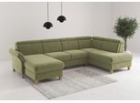Wohnlandschaft HOME AFFAIRE "Glendale, U-Form", hellgrün, B:321cm H:84cm T:193cm, 100% Polyester, Sofas, Wohnlandschaft, inkl. Kopfteilverstellung, wahlweise mit Vorziehsitz und Bettkasten