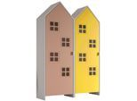 Kleiderschrank VIPACK "Set Casami Bruges in trendigem Design, 2 Kleiderschränke", korpus weiß, front pink u. gelb, B:115,2cm H:171,3cm T:37cm, Holzwerkstoff, Schränke, Kleiderschrank, variable Anordnung, Kleiderschränke mit Böden und Kleiderstange