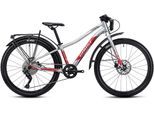 Trekkingrad GHOST "Kato 24 Pro EQ" Gr. 30, silber (rot, silberfarben), Fahrräder, Kinder, 30cm, 24 Zoll (60,96cm), für Damen und Herren, Kettenschaltung