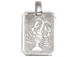 Sternzeichenanhänger JOBO "Anhänger Sternzeichen", silber 925, Schmuckanhänger, Damen, Krebs, Silber 925 (Sterlingsilber), 925 Silber rhodiniert achteckig