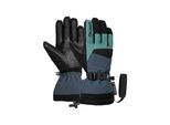 Skihandschuhe REUSCH "Couloir R-TEX XT", Damen, Gr. 9, grün (anthrazit, schwarz), 90% Polyester, 10% Lederimitat, mehrfarbig, Handschuhe, mit wind- und wasserdichter R-TEX XT Membran