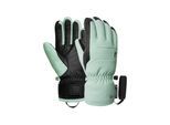 Skihandschuhe REUSCH "Mesa R-TEX XT", Damen, Gr. 7.5, hellgrün, 41% Polyester, 27% Wolle, 15% Ziegenleder, 14% Polyamid, 3% Elasthan, mehrfarbig, Handschuhe, mit wasser- und winddichter R-TEX XT-Membran
