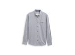 TOM TAILOR Herren Regular Fit Hemd aus Baumwolle, blau, Uni, Gr. M