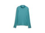 TOM TAILOR Damen Langarmshirt mit Rollkragen, blau, Uni, Gr. XXXL