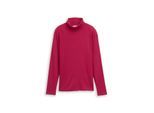 TOM TAILOR Damen Langarmshirt mit Rollkragen, rot, Uni, Gr. XXXL