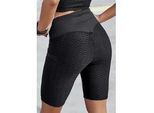 Radlerhose VIVANCE ACTIVE, Damen, Gr. L (44/46), N-Gr, schwarz, Obermaterial: 86% Polyester, 14% Elasthan. Meshfutter: 90% Polyester, 10% Elasthan, Mesh, unifarben, figurbetont kniefrei, Hosen, mit Wabendesgin und zwei Taschen
