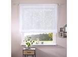 Raffrollo HOME AFFAIRE "Adele" Gr. 3, weiss (weiß), B:80cm H:130cm, Voile, Obermaterial: 100% Polyester, Raffrollos, Raffrollo, mit Stickerei