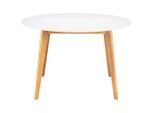 Livetastic Esstisch, Weiß, Holz, Kautschukholz, massiv, rund, 120x76x120 cm, Esszimmer, Tische, Esstische, Esstische rund