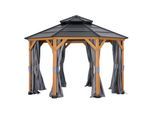 Sunjoy Vorhang für Zedernholz Gazebo 395cm x 395cm