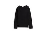 TOM TAILOR Damen Loose Fit Sweatshirt mit Stehkragen, schwarz, Uni, Gr. M