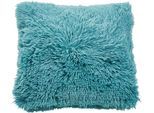 Fellkissen DONE. "Flurry", aqua, felloptik unifarben, B:50cm H:20cm L:50cm, Obermaterial: 100% Polyester, Dekokissen_Sitzkissen_Kissenhüllen, inklusive Füllung