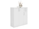 Xora Kommode, Weiß, Holzwerkstoff, 5 Fächer, 2 Schublade(n) Schubladen, 106x110x36 cm, Beimöbel erhältlich, Wohnzimmer, Kommoden & Sideboards, Kommoden