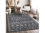 Teppich SANAT "Boho 8200", schwarz, B:240cm H:10mm L:340cm, Kunstfaser, Teppiche, Teppich, Kurzflor, robust, Boho, Scandic, für Fussbodenheizung geeignet
