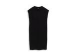 TOM TAILOR Damen Strickkleid mit Stehkragen, schwarz, Uni, Gr. 46