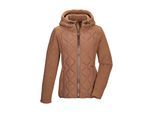 Fleecejacke KILLTEC "KSW 108 WMN FLC JCKT", Damen, Gr. 42, toffee, Obermaterial: 100% Polyester;Obermaterial 2: 100% Polyester;Futter: 100% Polyester;Füllung: 100% Polyester, Jacken Fleecejacke, Fleecejacke in Hybridoptik, regulierbare Kapuze, Kinnschutz