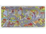 Kinderteppich HANSE HOME "Smart City", bunt (grau, mehrfarbig), B:90cm H:0,65mm L:200cm, Polyamid, Teppiche, Kinderteppich, Kurzflor, Kinderteppich, Rutschfest, Spielteppich, Kinderzimmer