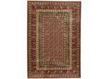 Teppich THEKO "Beatrice GF-137", bunt (rot multi), B:60cm H:10mm L:130cm, Polyester, Teppiche, Teppich, Kurzflor, Orient Optik, mit Bordüre & Fransen, Wohnzimmer